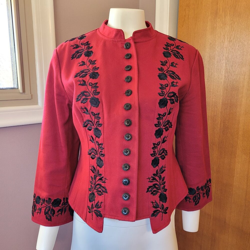 100% cotton embroidered matador style tailored jacket